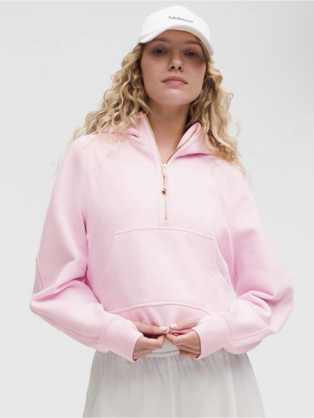 lululemon athletica Light Pink Scuba Half-Zip Pullover Hoodie